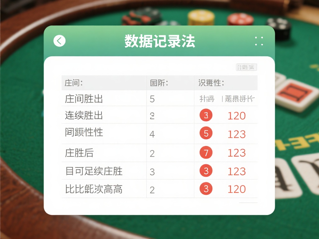 数据记录法：通过记录庄闲胜出结果，观察连续性与间断