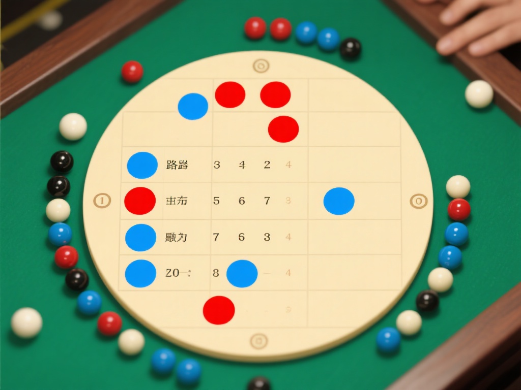 珠盘路：记录每一局的胜负情况，通过简单的红蓝圆圈体
