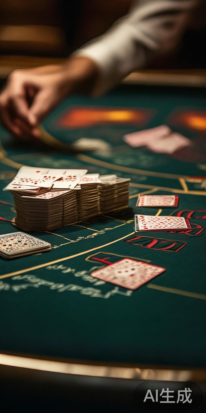 在多数百家乐游戏中，使用多副牌（通常六到八副）混合